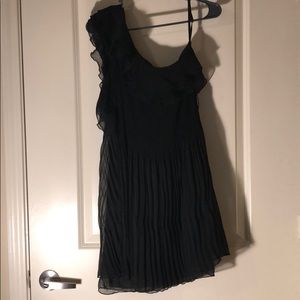 Black one strap ruffle dress